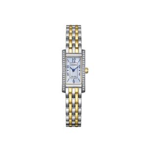 Preview image of Citizen Petite Palidoro 28mm Rectangle Two Tone Mother Of Pearl Bracelet Watch