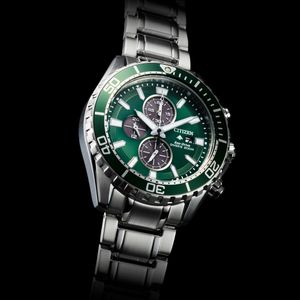 Citizen Promaster Diver 44mm Green Bracelet Eco Drive Chronograph Watch 