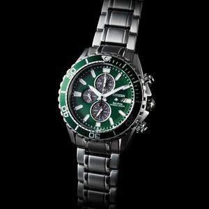 Citizen Promaster Diver 44mm Green Bracelet Eco Drive Chronograph Watch 