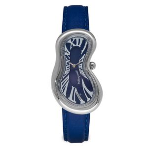 Preview image of Exaequo Classic Stainless Steel Blue Quartz Leather Strap Watch 