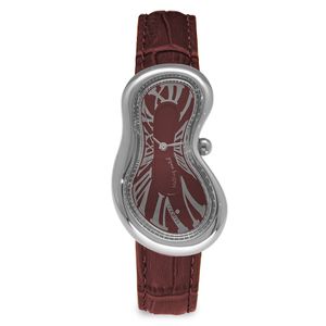 Preview image of Exaequo Classic Stainless Steel Red Quartz Leather Strap Watch 