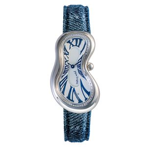 Preview image of Exaequo Classic Stainless Steel White & Blue Quartz Aging Jeans Watch 