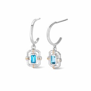Preview image of Clogau Enchanted Gateways Swiss Blue Topaz Silver Drop Earrings