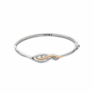 Preview image of Clogau Nature's Wonder White Topaz Silver Waterfall Bangle 