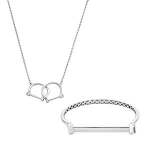 Preview image of Royal Clogau Stirrup Silver Necklace & Bangle Gift Set 