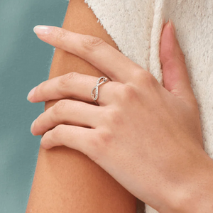 Clogau Tree Of Life Infinity White Topaz Silver Ring 