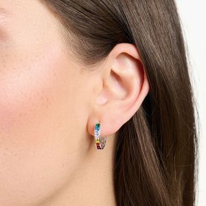 Preview image of Thomas Sabo Rainbow Stones Silver Hoops 