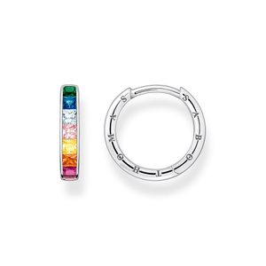 Preview image of Thomas Sabo Rainbow Stones Silver Hoops 