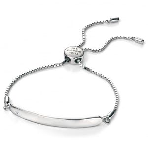 Preview image of D for Diamond ID Bar Silver Bracelet