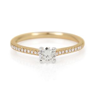 Preview image of 18ct Yellow Gold 0.28 & 0.07ct Round Brilliant 4 Claw Diamond Ring