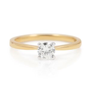 Preview image of 18ct Yellow Gold 0.32ct Round Brilliant 4 Claw Diamond Ring