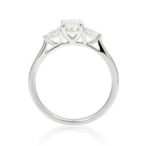 Platinum 0.72 & 0.21ct Oval & Pear Diamond Trilogy Ring