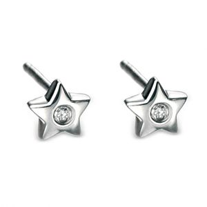 Preview image of D for Diamond Star Silver Stud Earrings