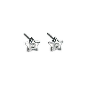 Preview image of D for Diamond Star Silver Stud Earrings