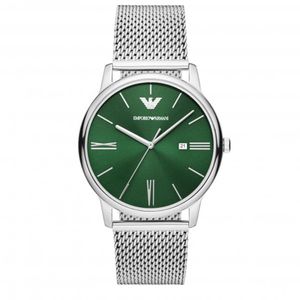 Preview image of Emporio Armani Minimalist 42mm Steel Green Quartz Mesh Watch 
