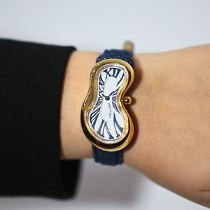 Preview image of Exaequo Classic PVD Gold Steel White & Black Quartz Crocodile Leather Strap Watch 