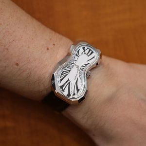 Preview image of Exaequo Polyhedron 925 Sterling Silver White 101 Edition Quartz Leather Strap Watch 