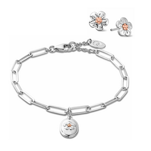 Preview image of Clogau Forget Me Not Silver Stud Earrings & Bracelet Gift Set 