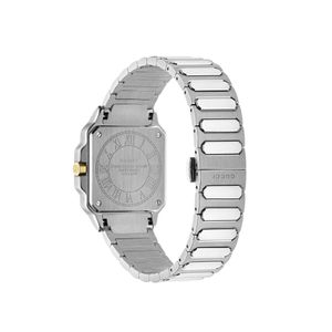 Gucci G-Flat 30mm Two-Tone Silver Quartz Steel Bracelet Watch 