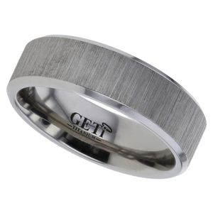 Preview image of Titanium 7mm Flat Court Polished & Lined Gents Wedding Ring 