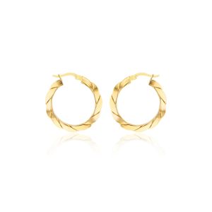 Preview image of 9ct Gold Twisted Creole Hoop Earring