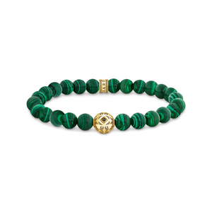 Preview image of Thomas Sabo malachite Beaded Gold Plated Bracelet 