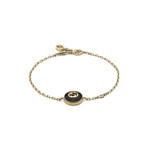 Preview image of GUCCI Interlocking Black Onyx & Diamond 18ct Gold Bracelet