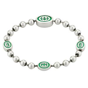 Preview image of Gucci Interlocking Boule Green Chain Bracelet