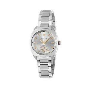 Preview image of Gucci Interlocking 29mm Silver & Rose Gold Diamond Quartz Bracelet Watch