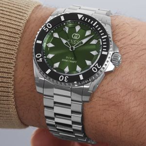 Gucci Dive 40mm Green Stainless Steel Automatic Watch Peter Jackson