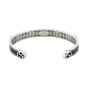 Gucci Interlocking Black Enamel Bangle 