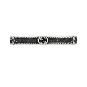 Gucci Interlocking Black Enamel Bangle 