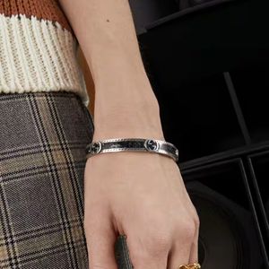 Gucci Interlocking Black Enamel Bangle 