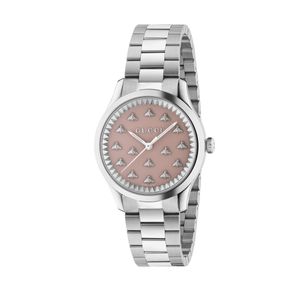 Preview image of Gucci G-Timeless 32mm Steel Pink Bee Quartz Bracelet Watch