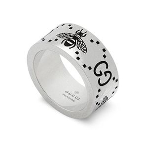 Gucci Signature Double G and Bee 9mm Ring