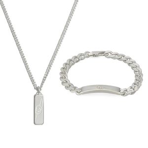Preview image of Gucci Tag Silver Necklace & Bracelet Gift Set 