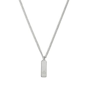 Gucci Tag Diagonal Silver Necklace