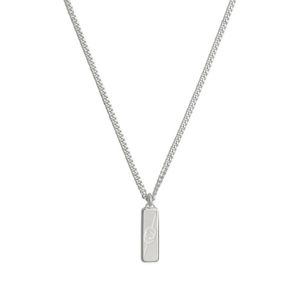 Gucci Tag Diagonal Silver Necklace