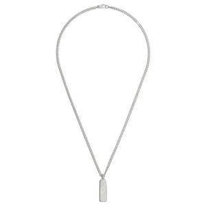 Gucci Tag Diagonal Silver Necklace