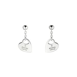 Preview image of Gucci Trademark Heart Sterling Silver Drop Earrings