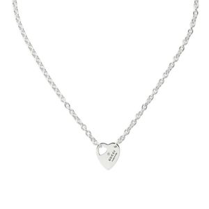 Preview image of Gucci Trademark Heart Sterling Silver Chain Necklace 40 - 45cm