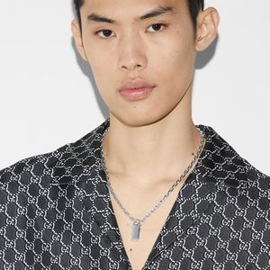 Preview image of Gucci Trademark Padlock Silver Chain Necklace 50cm