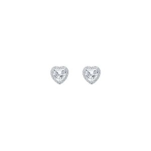 Preview image of Thomas Sabo Sterling Silver Heart Shaped Halo Stud Earrings 