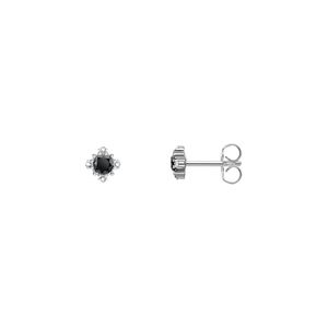 Preview image of Thomas Sabo Silver & Black Cubic Zirconia Vintage Stud Earrings 