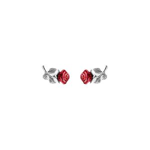 Preview image of Thomas Sabo Silver Romance Enamel Rose Stud Earrings