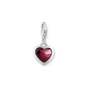 Preview image of Thomas Sabo Heart Shaped Red Stone Silver Charm
