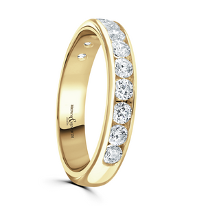 Preview image of 18ct Gold Court Half Diamond Set Ladies Eternity Ring