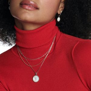 Preview image of Hot Diamonds Mother of Pearl Circle Silver Necklace 