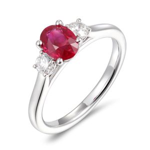Preview image of PLATINUM RUBY 1.11 & DIAMOND .31 TRILOGY RING