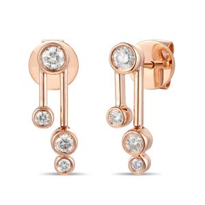 Preview image of 18CT ROSE GOLD DIAMOND .30 BUBBLE SCATTER EARRINGS